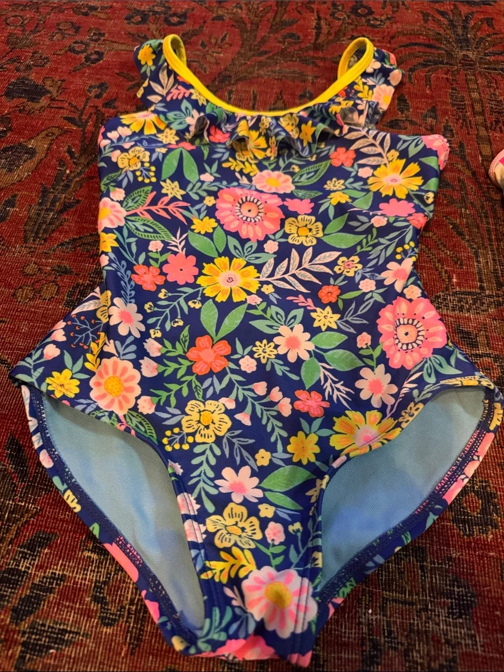 Girls Floral One-Piece Swimsuit + Pink Pastel Mermaid Tankini Set